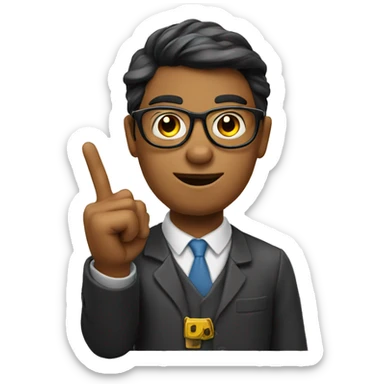 nerd with pointer finger sticker