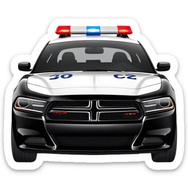 Police Car - Dodge Charger Pursuit (Model Year: 2022) (Iconic colour: Black and white) sticker