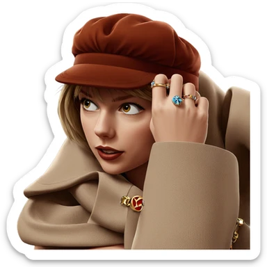 girl with car and jewelry sticker