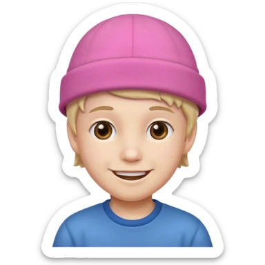 pink hat boy sticker