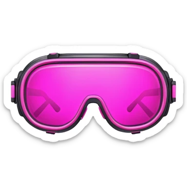 cyberpunk pink protective glasses, neon pink lenses, futuristic welding eyewear sticker