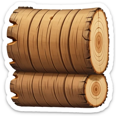 cut wood log with visible rings sticker