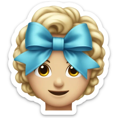 Pretty blue bow sticker