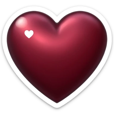 burgundy heart made out of metal sticker