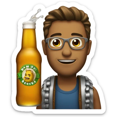 Jarof beer wit soda sticker