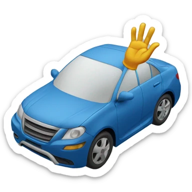 waving hand in the shape of a car sticker