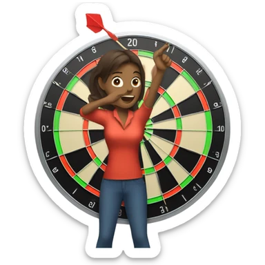 A women  play dart sticker