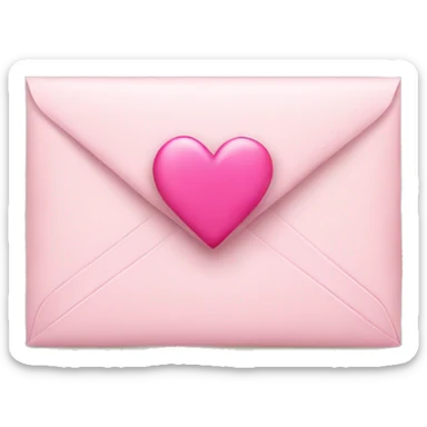Envelope with pink heart  sticker