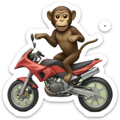 monkey riding dog sticker