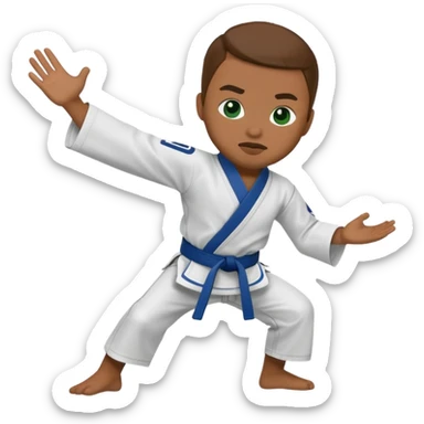 Karate Emoji with Seattle Seahawks Colors sticker