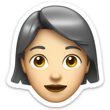 head hologram of a cartoon woman sticker