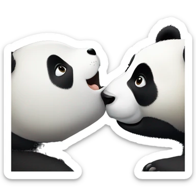 Panda giving a kiss sticker