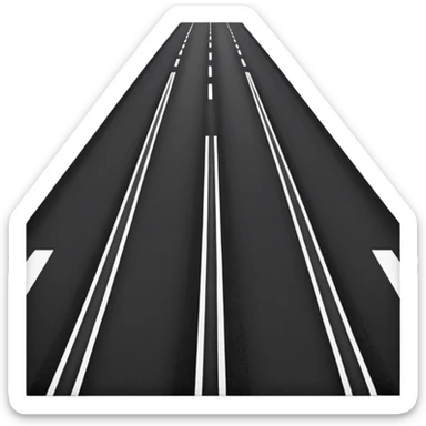 a fresh asphalt road with clear lane markings sticker