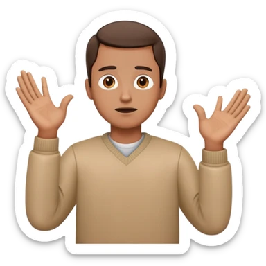 Guy with his hands saying idk sticker