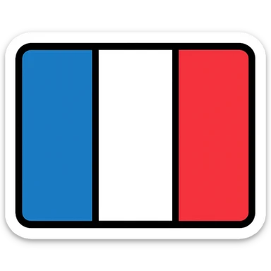 French flag with blue, white, and red vertical stripes sticker