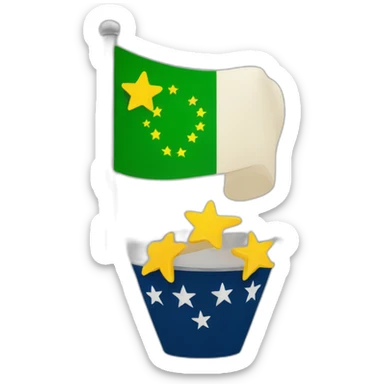 Bandera canaria con siete estrellas verdes sticker