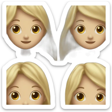 Brunette girl and blond boy with long hair hugging under a blanket  sticker