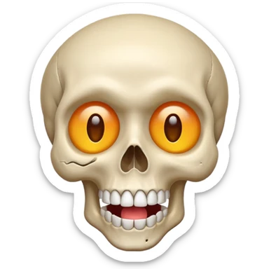 Skull mixed with shocked emoji sticker