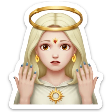 Halo pierced into living flesh with nails, pain and devotion intertwined sticker