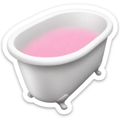 White bath tub with pink bubbles inside sticker