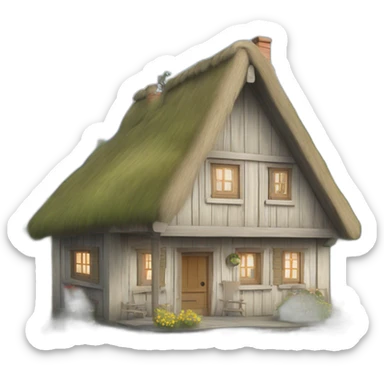 cottage scandinavian sticker