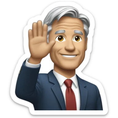 Jerome powell, waving hand sticker