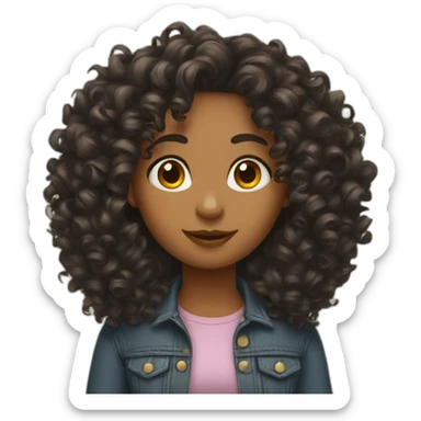 Long Curly girl sticker