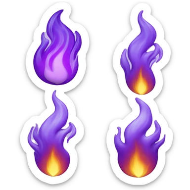 Purple flame heart emoji sticker