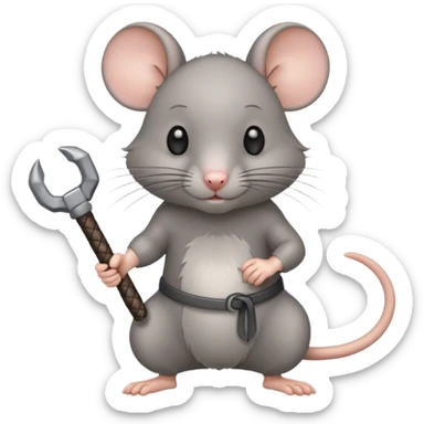 cute rat with a tonfa sticker