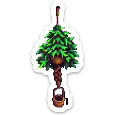 tree hanging upside down from a roof sticker