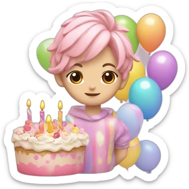 Pastel cumpleaños 66 sticker