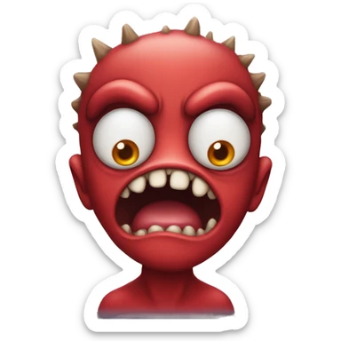 monstruo con babas y ojos rojos sticker