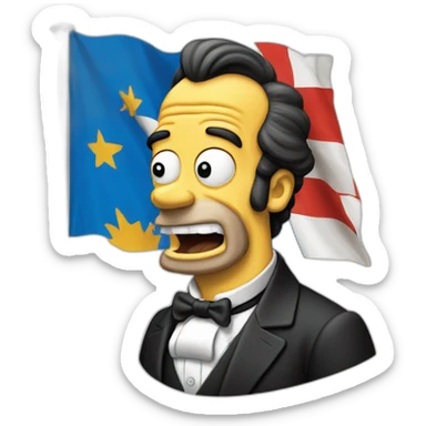 abe simpson yells at bavaria flag sticker
