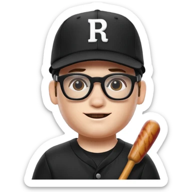 a roblox bacon that has a black baseball hat and has cool black glasses sticker