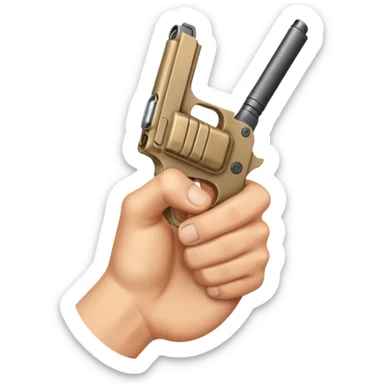 hand with two fingers like a gun  sticker