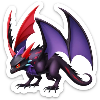 Shiny Dark Nargacuga-Noibat-Noivern-Hybrid (Full body) sticker