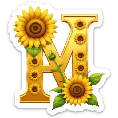 Capital letter Y with sunflowers sticker