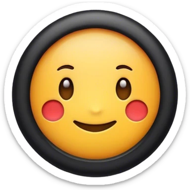A emoji with circle filled with black color and a white tick in middle of the circle sticker
