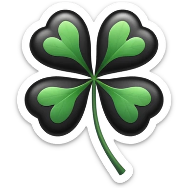 A black 5 leaf clover with no stem  sticker