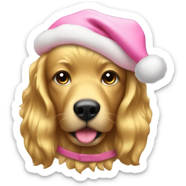 Golden with pink christmas head  sticker