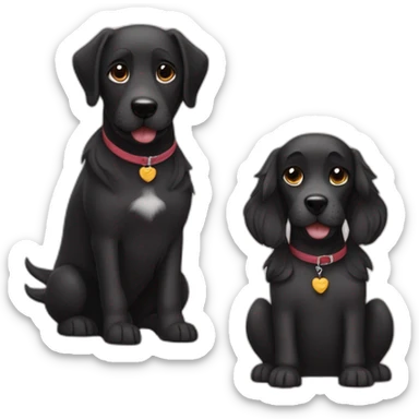 black dog chai dog, brunete couple sticker