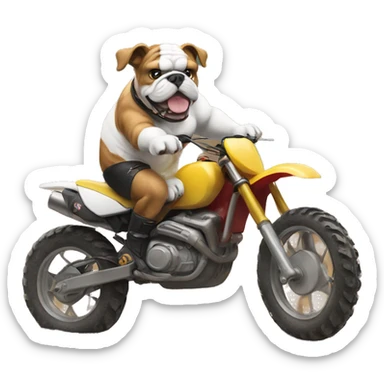 Bulldog  on a dirtbike sticker