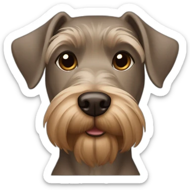light brown york and light brown Schnauzer dog mix sticker