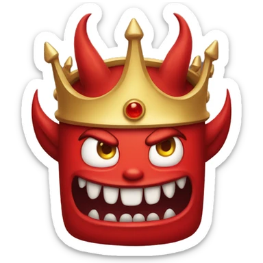 cartoon devil with crown sticker