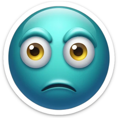 planet Neptune with a cartoon freezing face with big courageous eyes sticker