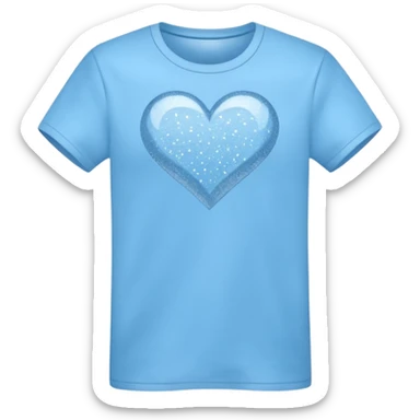 light blue t-shirt with sparkles, conveying spotless clean wash sticker