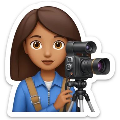 Brown Girl with Video Camera  sticker