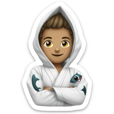 Shark-kid wearing a Jiu-Jitsu gi  sticker