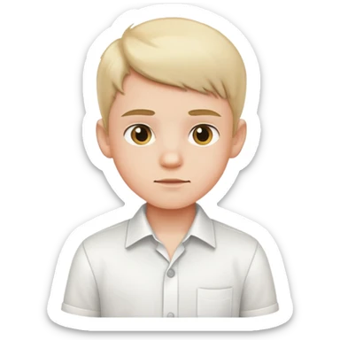 white shirt with three white buttons for a boy sticker