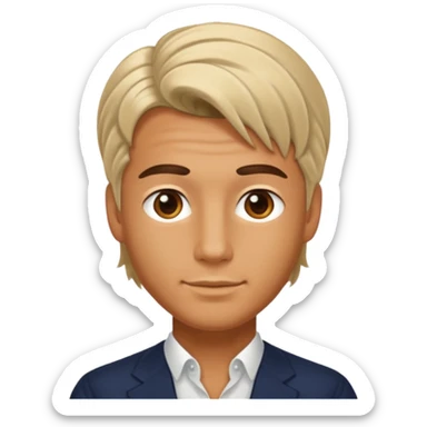 70s 80s men with silk hair style  sticker